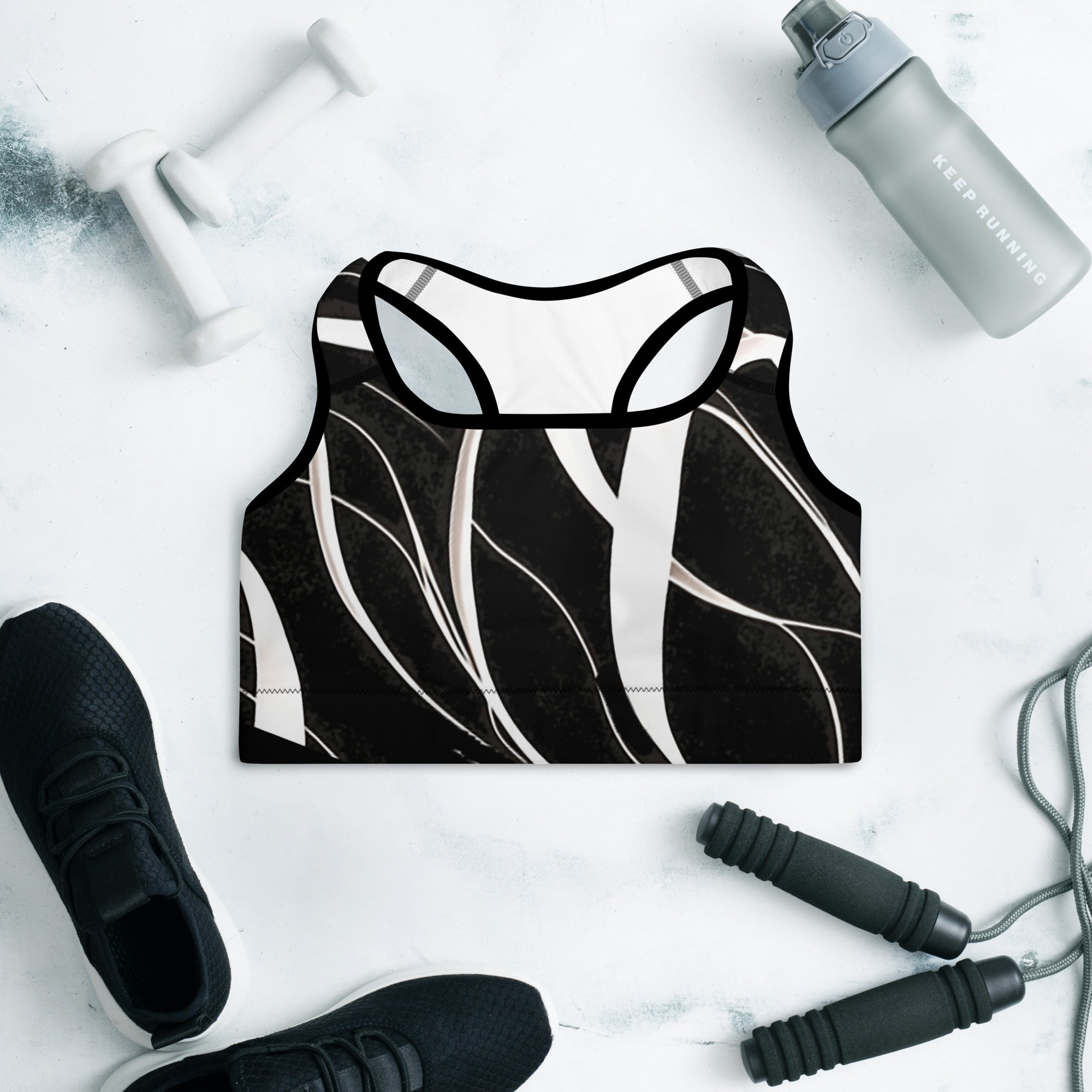 Black & White Sports Bra. Gym top or Dance top. Yoga top or bra for pilates. La Danza by WickedYo.